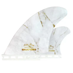 Asher Pacey: 5.55" Fibreglass Twin Fin Set - White Gold