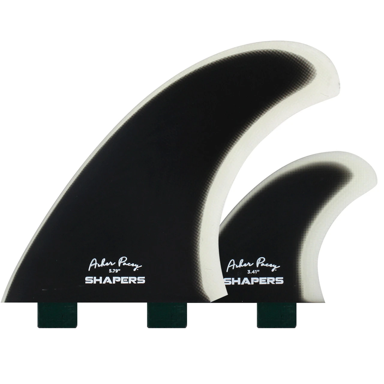 Asher Pacey 5.79" Twin Fin Set - Black Clear 1 Asher Pacey 5.79" Twin Fin Set - Black Clear