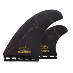 Asher Pacey 5.79" Carbon Stealth Twin Fin Set - Black Gold