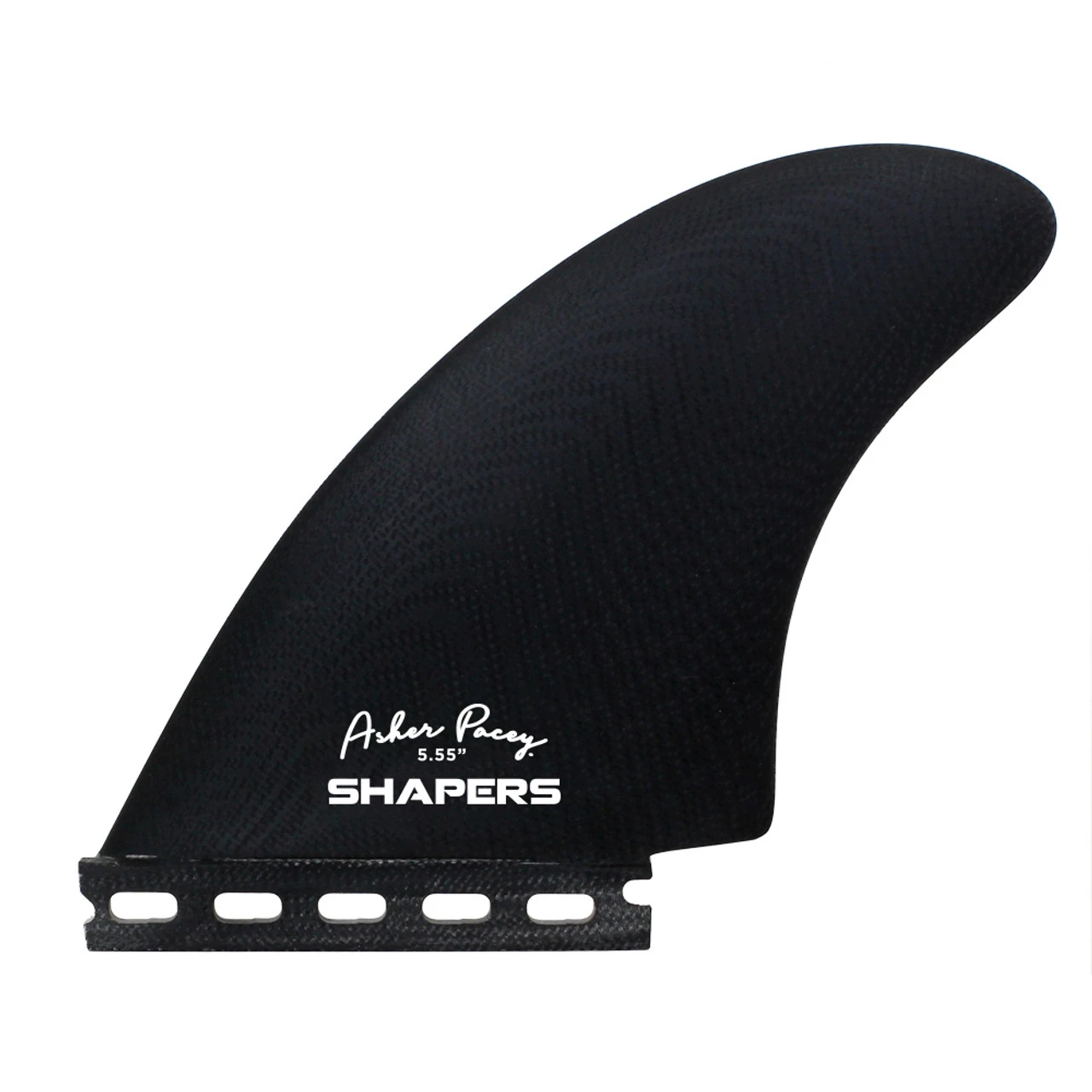 Asher Pacey: 5.55" Black Fibreglass Twin Fin 1 Asher Pacey: 5.55" Black Fibreglass Twin Fin